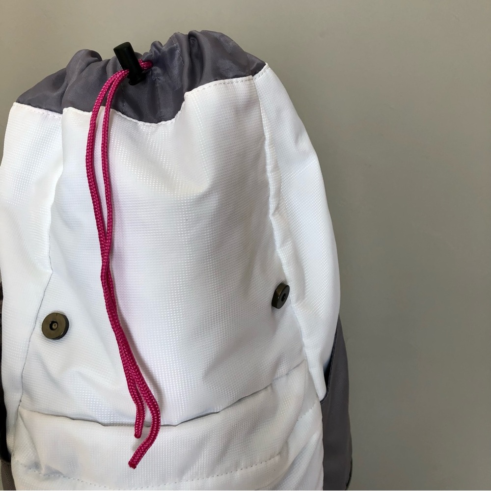 Puma ProCat Backpack White Gray Hot Pink Athletic Travel Gym Yoga School Bag - Picture 9 of 12